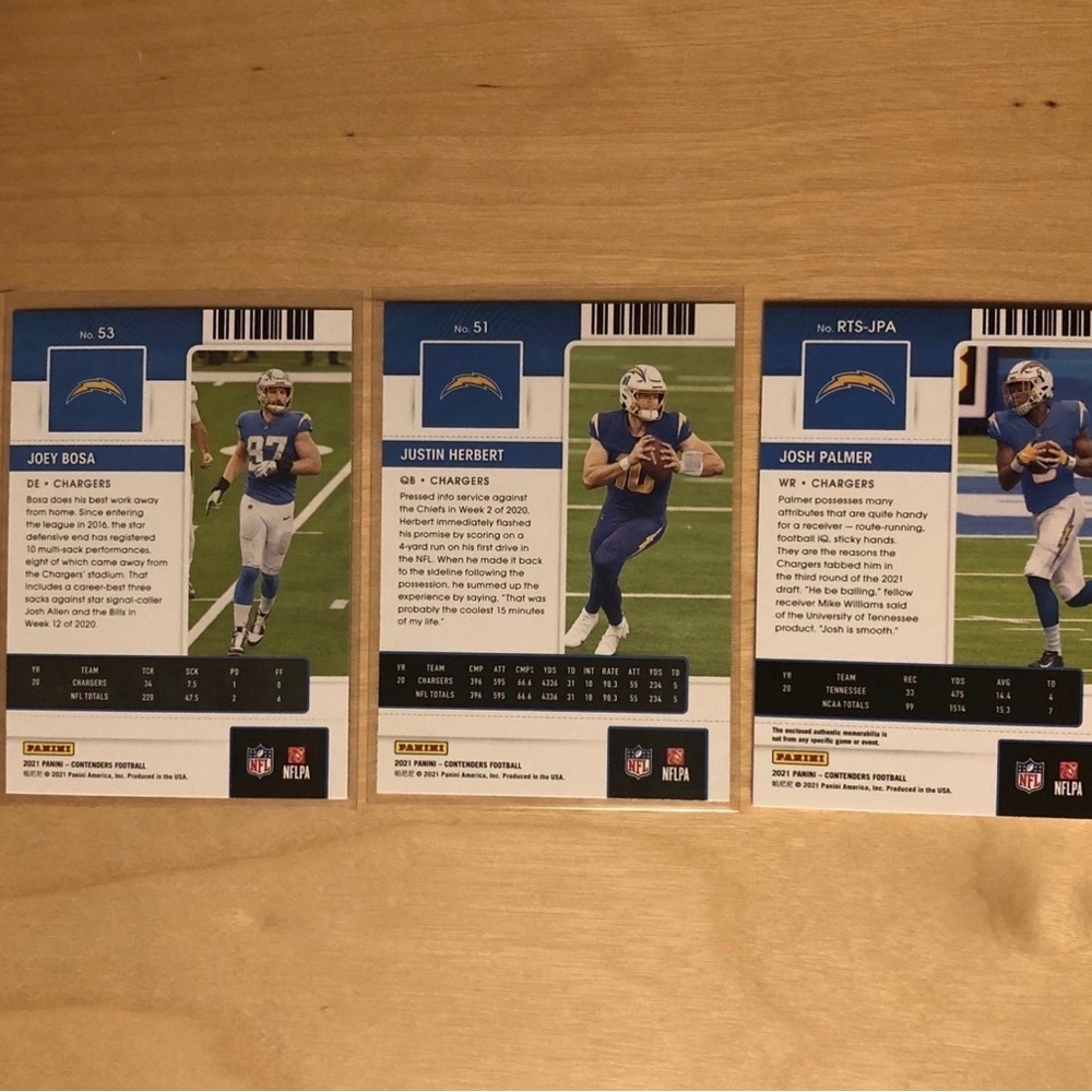 Panini NFL Los Angeles Chargers Football Card Lot - Picture 2 of 2